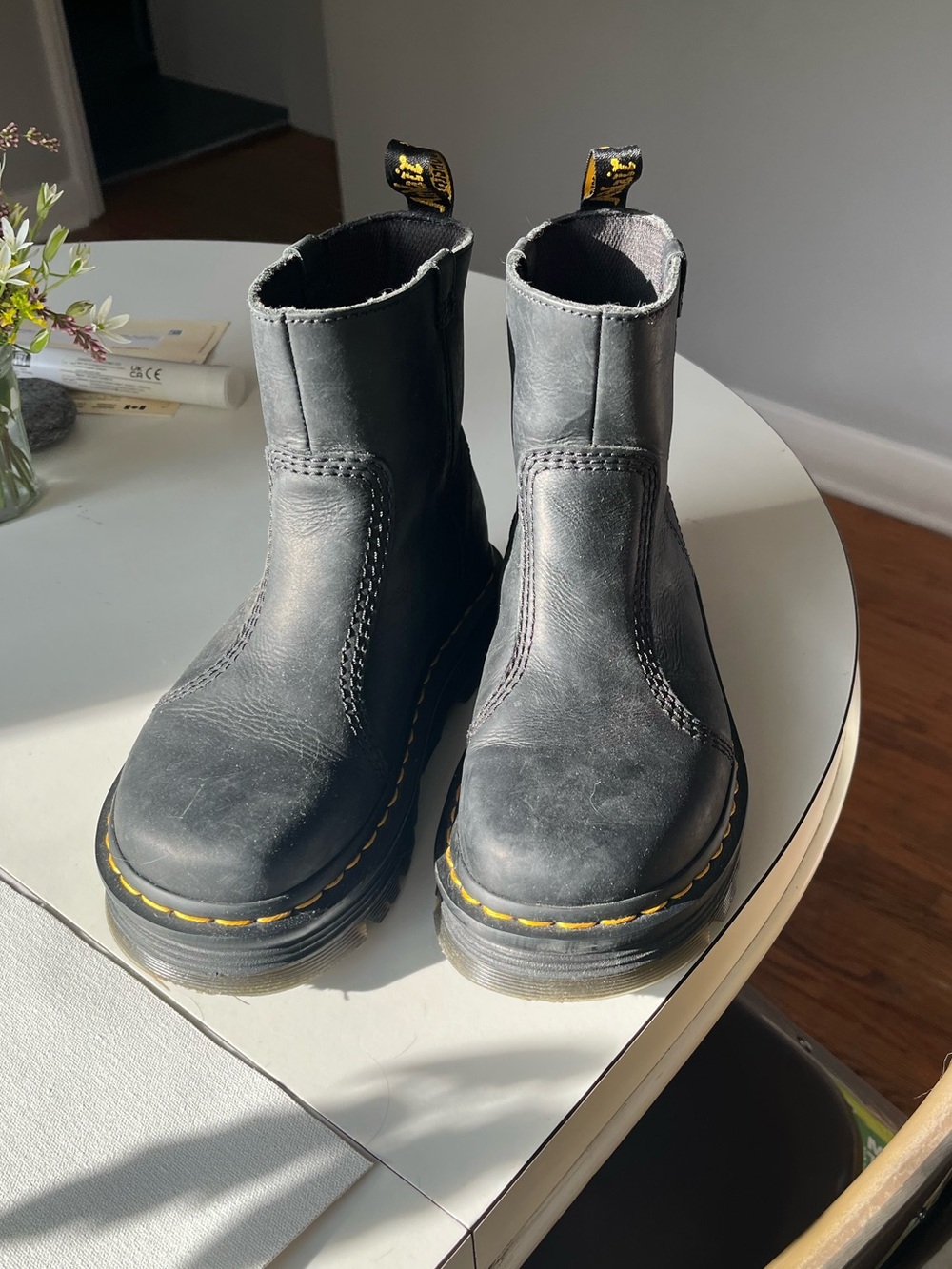 Women's size 7 Zebzag doc marten. unisex